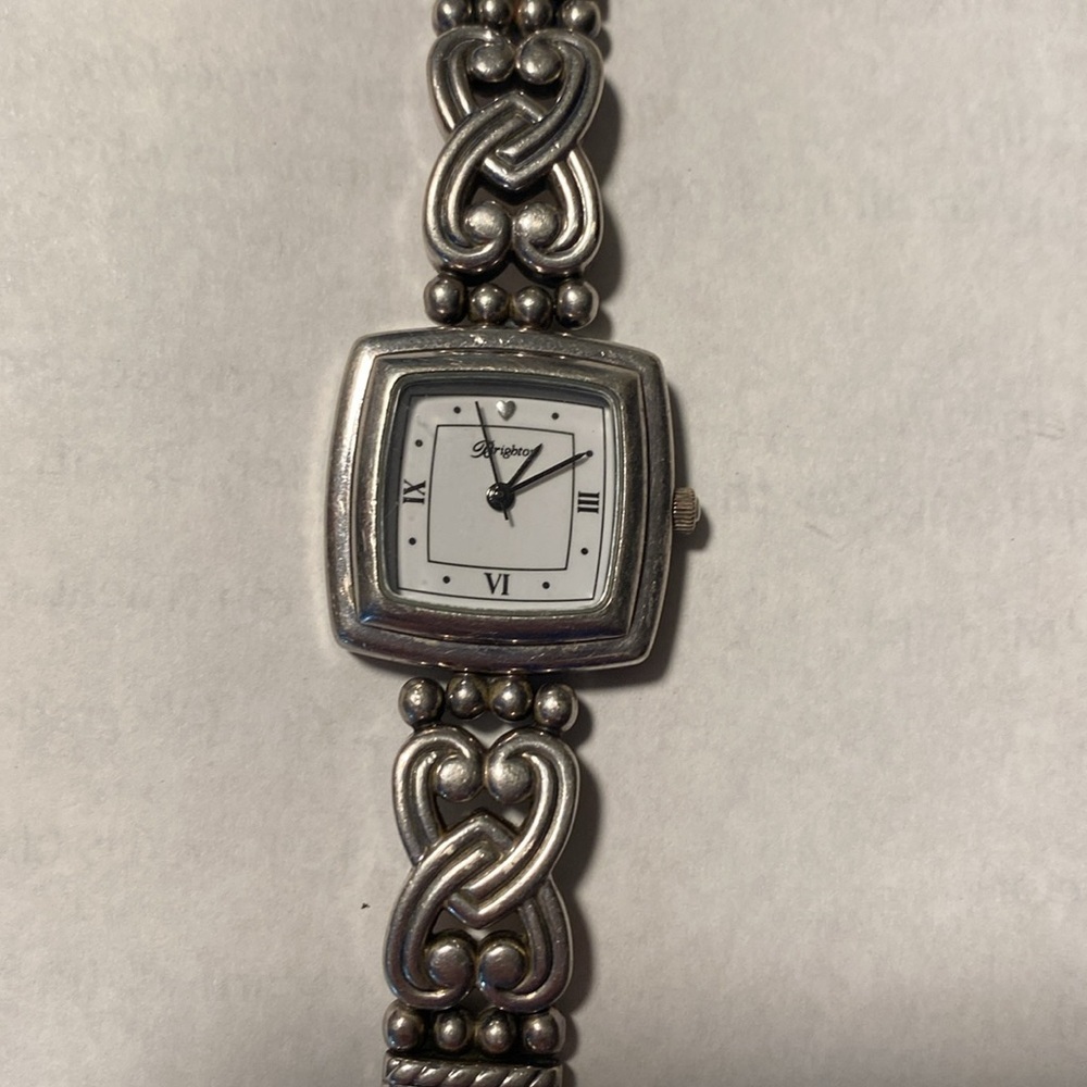 Brighton silver Santa Rosa swirled link watch with toggle clasp